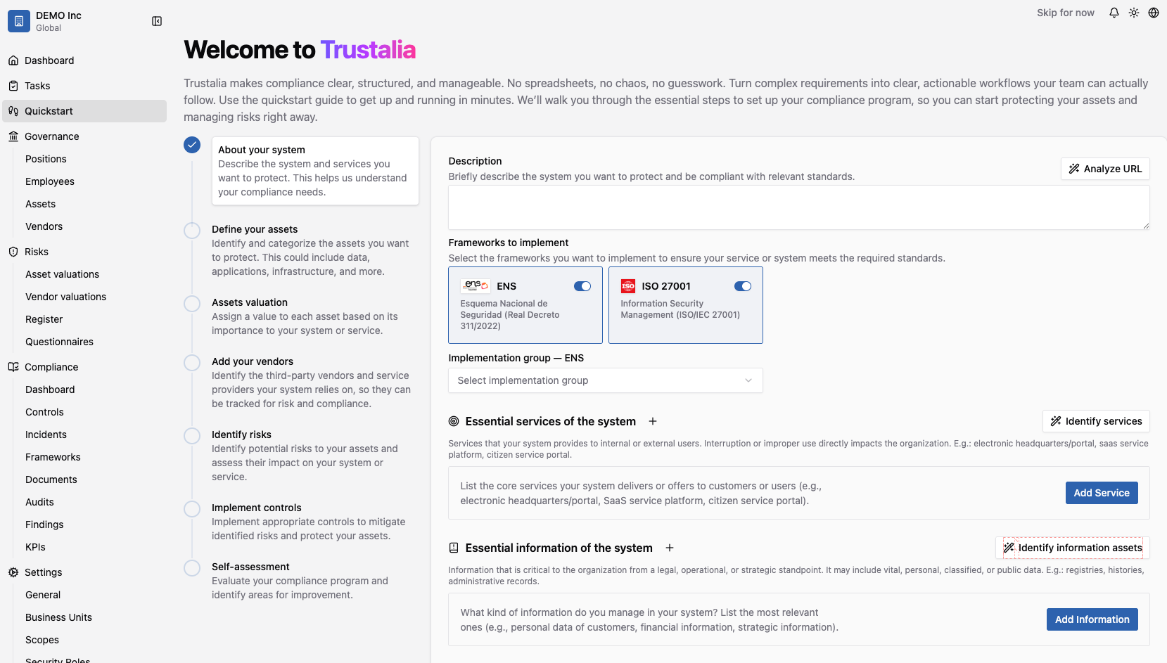 product dashboard screenshot
